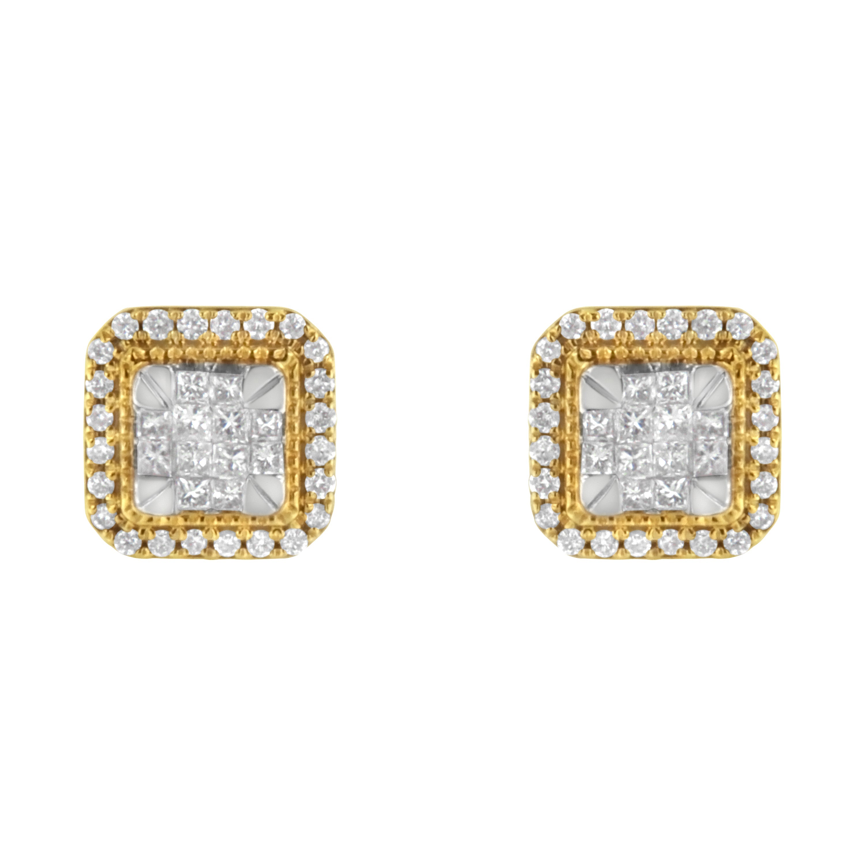 10KT Yellow Gold Diamond Stud Earrings (1/2 cttw, H-I Color, SI2-I1 Clarity) by Bids.com