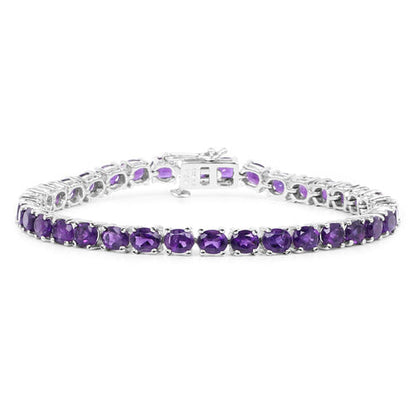 12.58 Carat Genuine Amethyst .925 Sterling Silver Bracelet  DestGlow