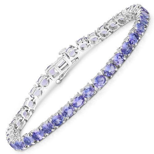 12.21 Carat Genuine Tanzanite .925 Sterling Silver Bracelet  DestGlow