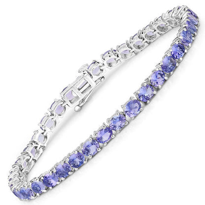 12.21 Carat Genuine Tanzanite .925 Sterling Silver Bracelet  DestGlow