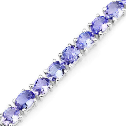 12.21 Carat Genuine Tanzanite .925 Sterling Silver Bracelet  DestGlow