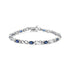 10K White Gold 5x4mm Oval Sapphire Gemstone and 1/10 Cttw Diamond Prong Set "X" Link Bracelet - Size 7" (H-I Color, SI1-SI2 Clarity) by Bids.com