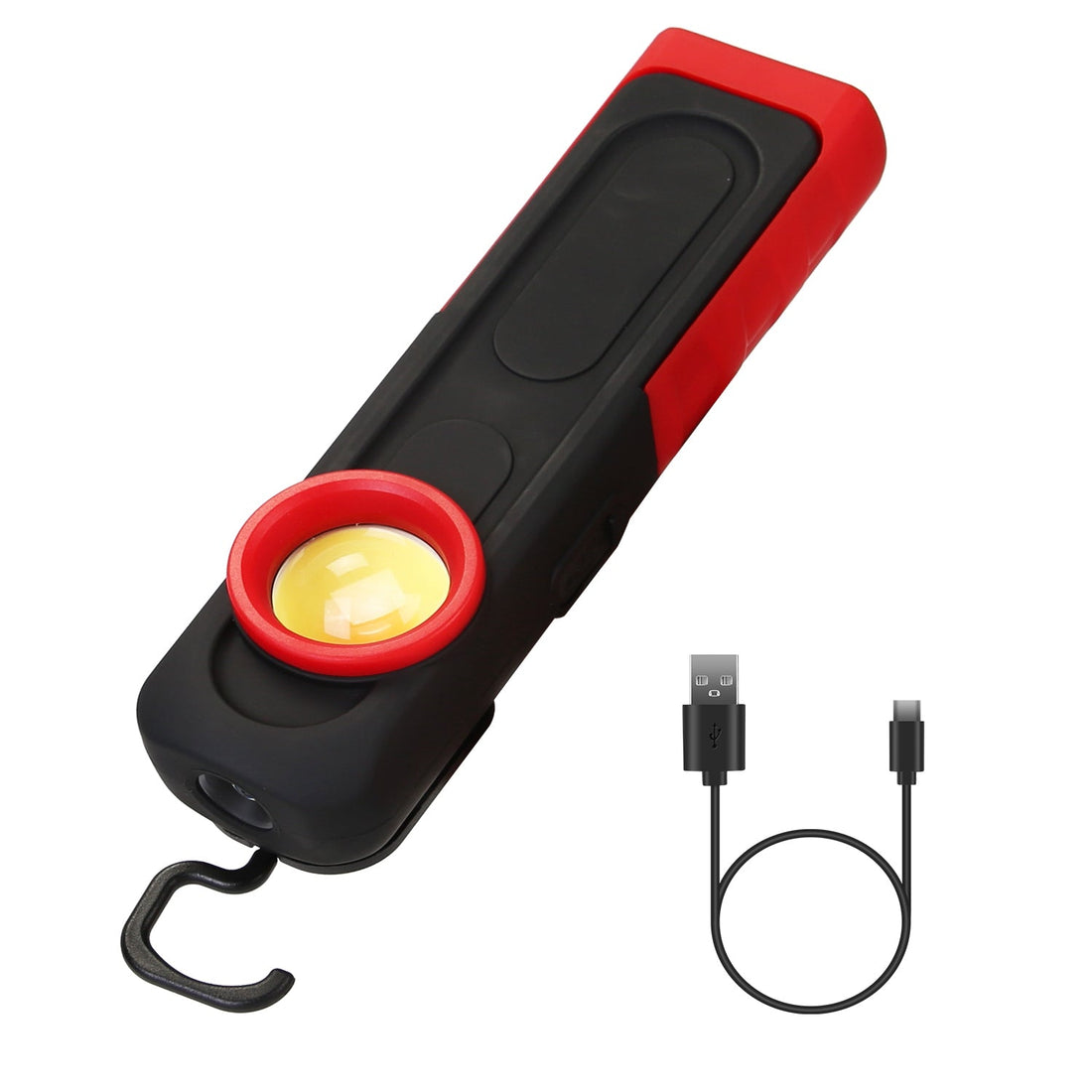 LED Work Light Pocket Light Mini Magnetic Flat EDC Flashlight with 4 Modes Hook IP44 Waterproof Dimmable for Repairing Emergencies 