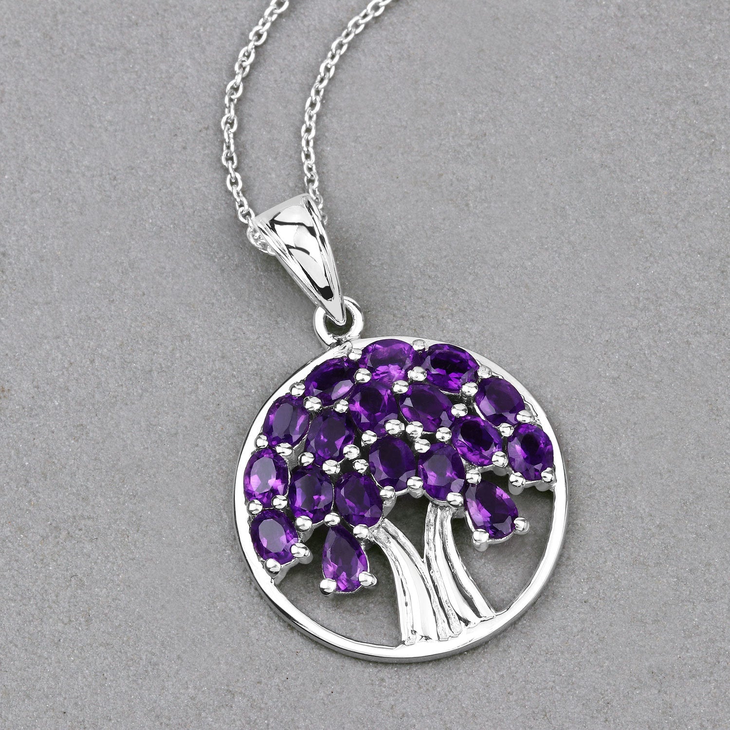 2.94 Carat Genuine Amethyst .925 Sterling Silver Pendant by Bids.com