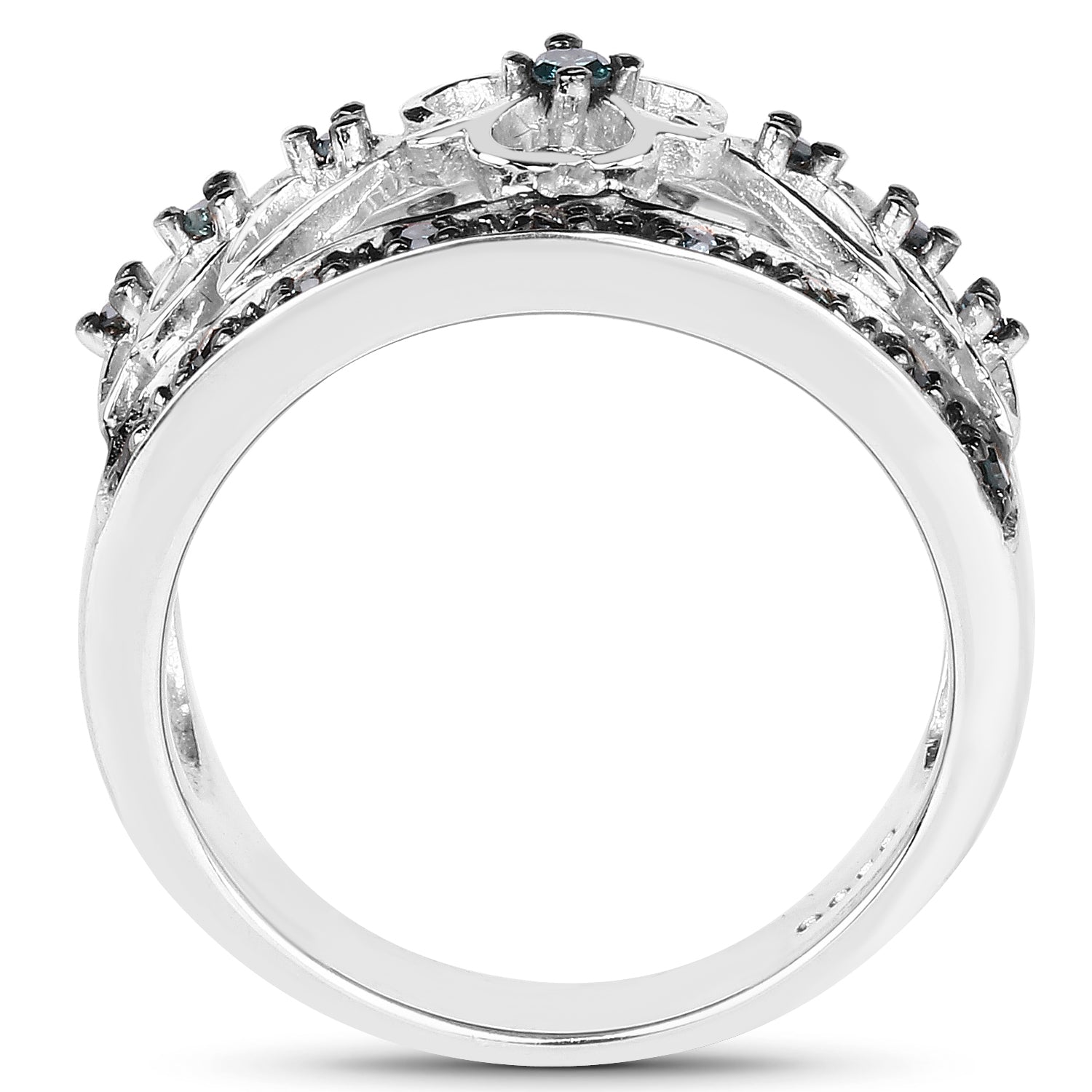 0.31 Carat Genuine Blue Diamond .925 Sterling Silver Ring by Bids.com