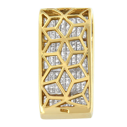 14K Yellow Gold Princess Cut Diamond Block Pendant Necklace (2 5/8 cttw, H-I Color, SI2-I1 Clarity) by Bids.com