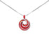 .925 Sterling Silver Red Enamel and 1/2 Diamond Endless Swirl Medallion 18" Pendant Necklace (F-G Color, VS1-VS2 Clarity) by Bids.com