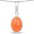 6.00 Carat Genuine Peach Moonstone .925 Sterling Silver Pendant  DestGlow