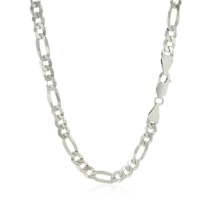 Rhodium Plated 5.5mm Sterling Silver Figaro Style Chain by Bids.com