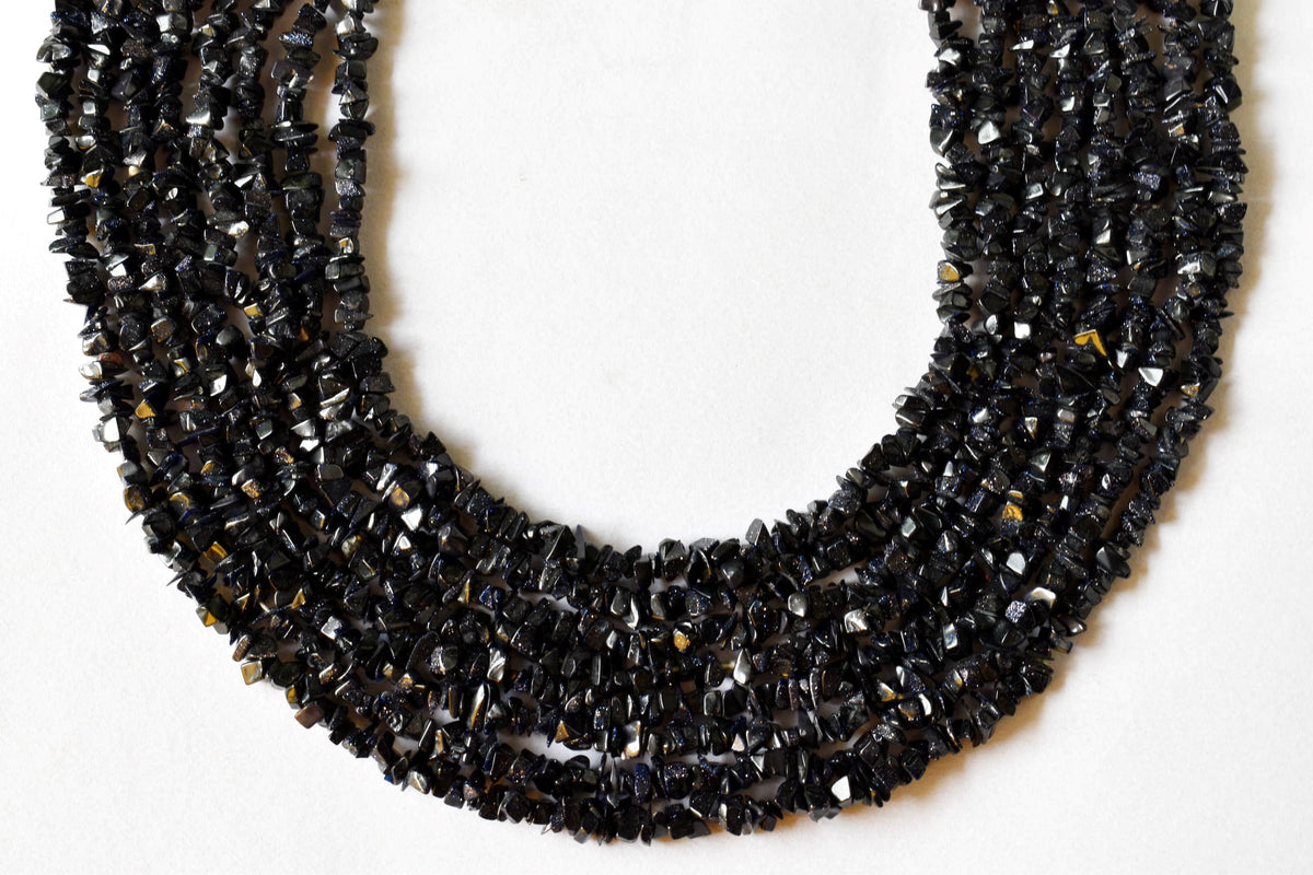 Uncut Blue Sandstone  Crystal Chip Beads Raw Gemstone Uncut Beads Necklace  DestGlow