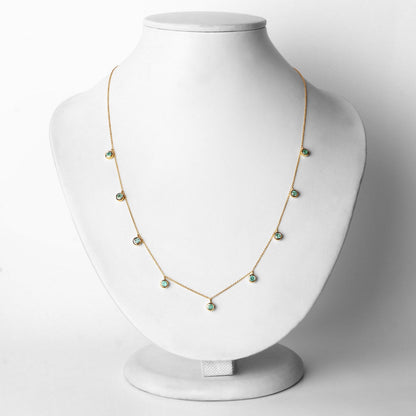 0.90 Carat Genuine Zambian Emerald 10K Yellow Gold Necklace  DestGlow