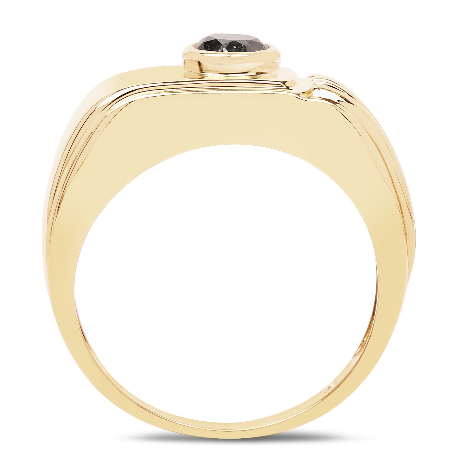 14K Yellow Gold Plated 0.25 Carat Genuine Black Diamond .925 Sterling Silver Ring by Bids.com