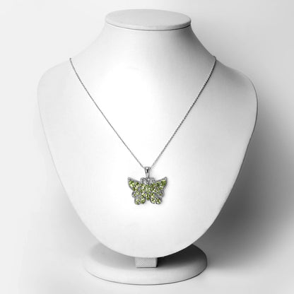 4.05 Carat Genuine Peridot .925 Sterling Silver Pendant  DestGlow