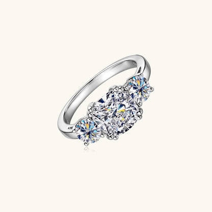 3.5 Carat Sparkala™ Three-Stone Ring (Platinum over Fine Sterling Silver) by Sparkala