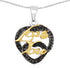 Two Tone Plated 0.18 Carat Genuine Black Spinel .925 Sterling Silver Pendant  DestGlow
