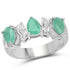 1.87 Carat Genuine Emerald and White Topaz .925 Sterling Silver Ring by Bids.com