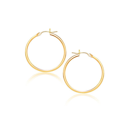 10k Yellow Gold Polished Hoop Earrings (40 mm)  DestGlow