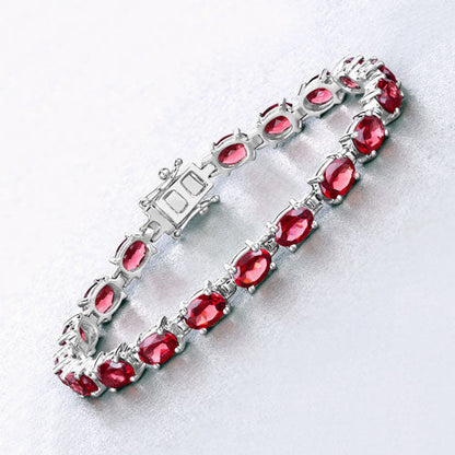 15.30 Carat Genuine Garnet .925 Sterling Silver Bracelet by Bids.com