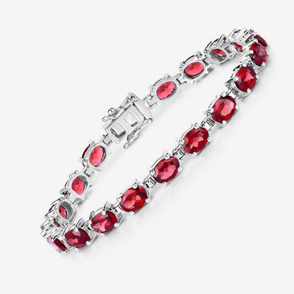 15.30 Carat Genuine Garnet .925 Sterling Silver Bracelet by Bids.com