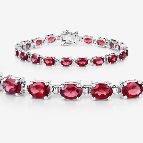15.30 Carat Genuine Garnet .925 Sterling Silver Bracelet by Bids.com