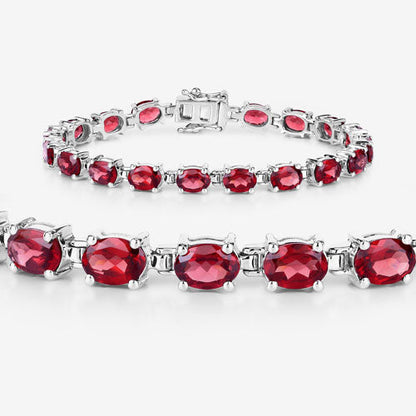 15.30 Carat Genuine Garnet .925 Sterling Silver Bracelet by Bids.com