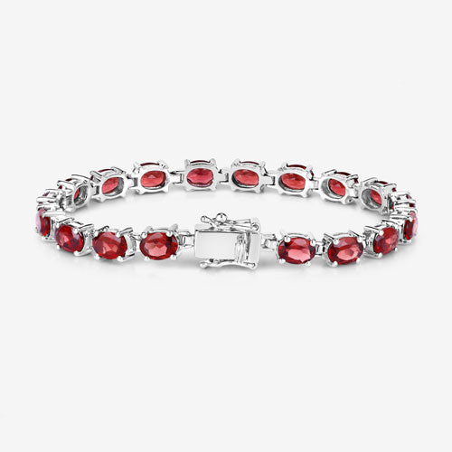 15.30 Carat Genuine Garnet .925 Sterling Silver Bracelet by Bids.com