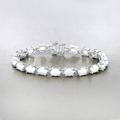 10.26 Carat Genuine Opal .925 Sterling Silver Bracelet by Bids.com