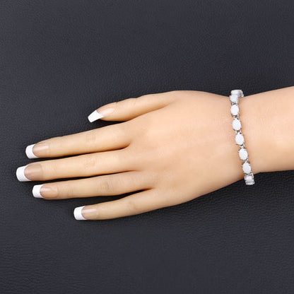 10.26 Carat Genuine Opal .925 Sterling Silver Bracelet by Bids.com