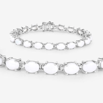 10.26 Carat Genuine Opal .925 Sterling Silver Bracelet by Bids.com