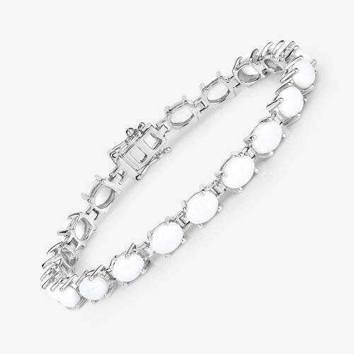 10.26 Carat Genuine Opal .925 Sterling Silver Bracelet by Bids.com