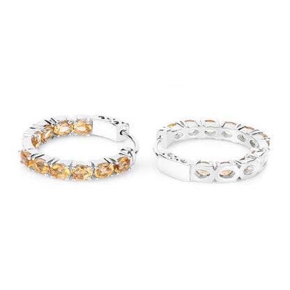 3.20 Carat Genuine Citrine .925 Sterling Silver Earrings  DestGlow