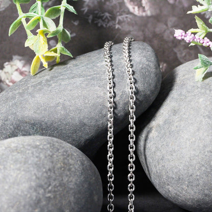 14k White Gold Diamond Cut Cable Link Chain (2.90 mm) by Bids.com