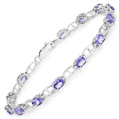 4.29 Carat Genuine Tanzanite .925 Sterling Silver Bracelet  DestGlow