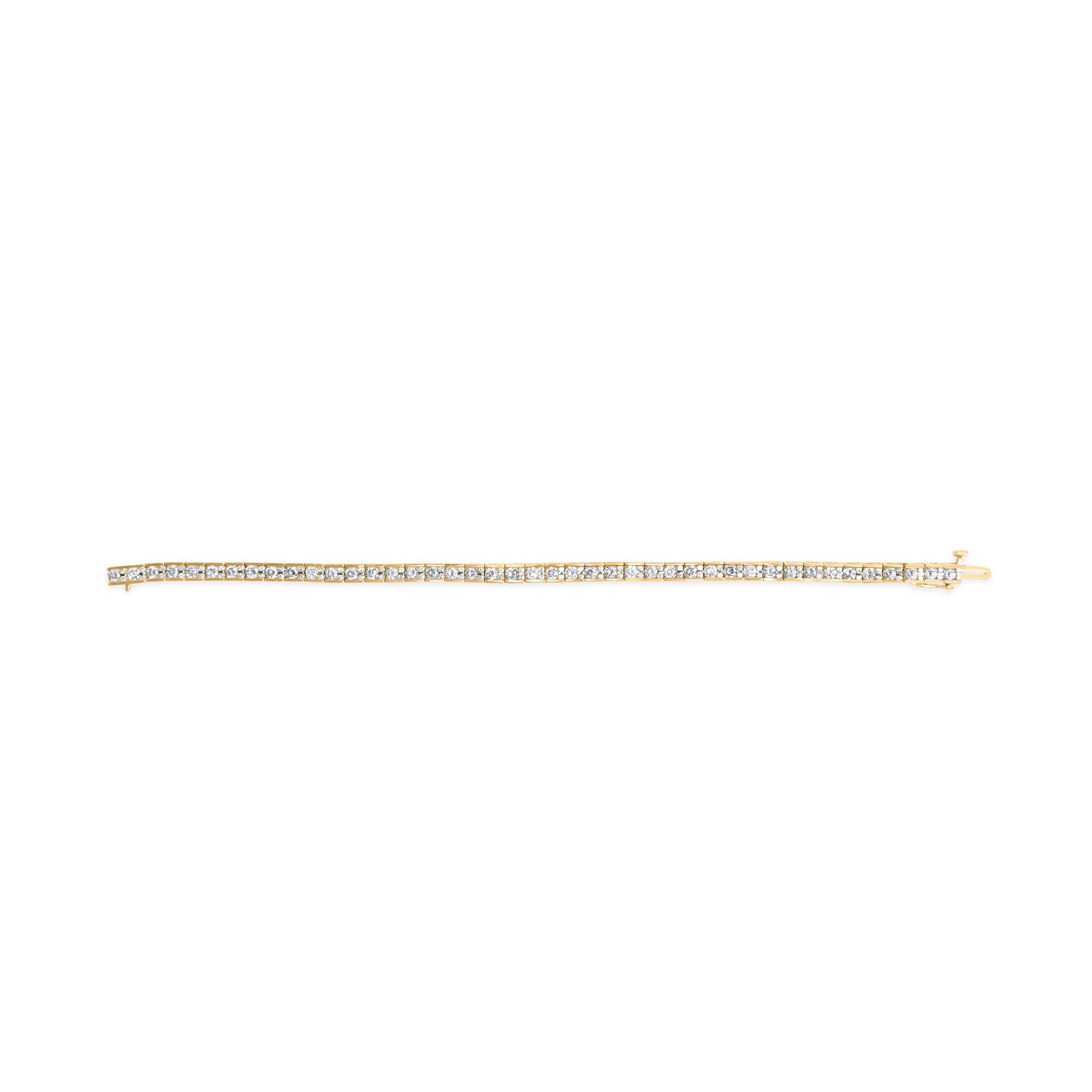 10K Yellow Gold 4.00 Cttw Channel Set Round Diamond Tennis 7" Bracelet (J-K Color, I1-I2 Clarity) by Bids.com