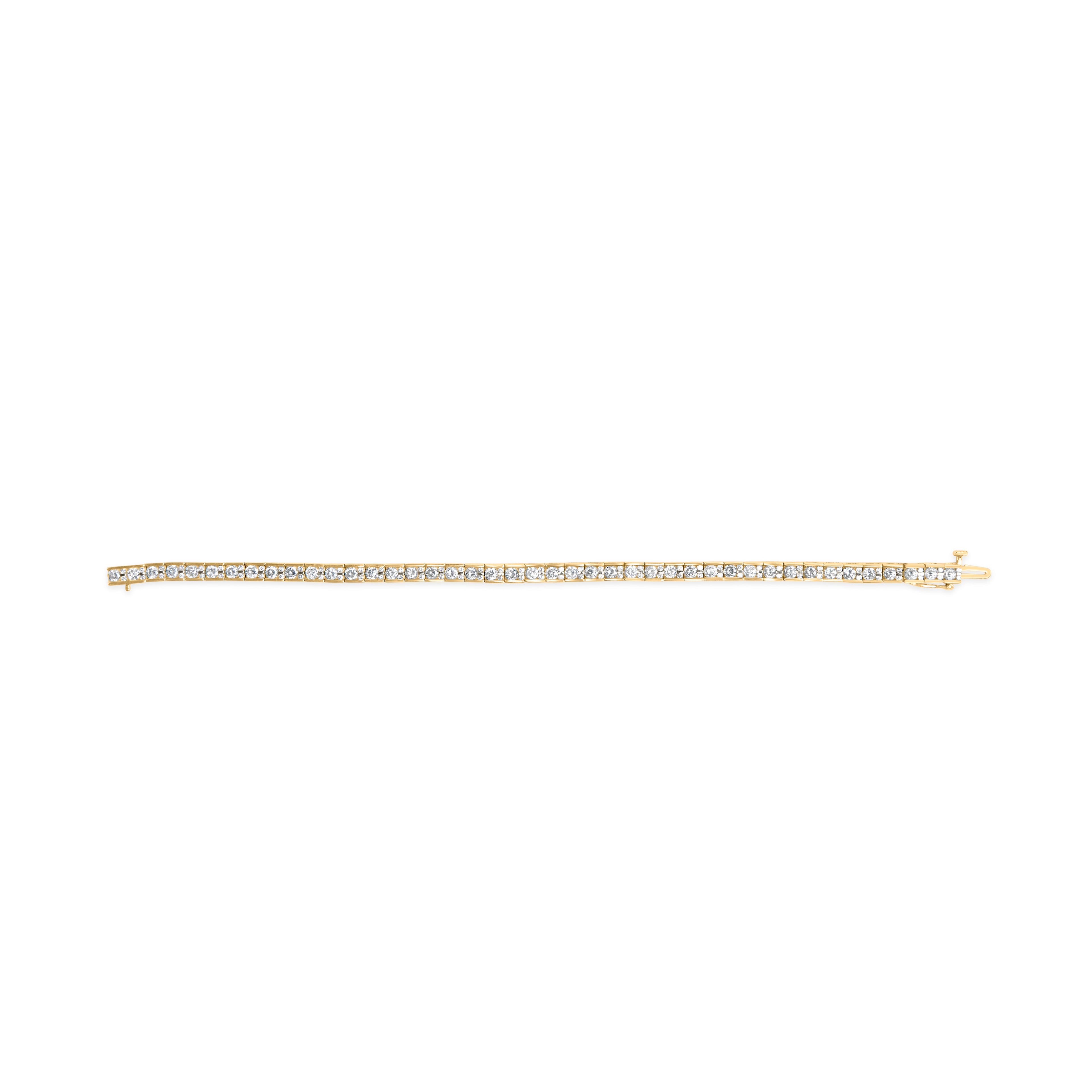10K Yellow Gold 4.00 Cttw Channel Set Round Diamond Tennis 7" Bracelet (J-K Color, I1-I2 Clarity) by Bids.com