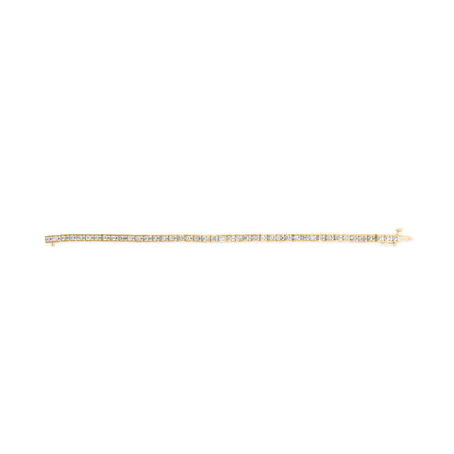 10K Yellow Gold 4.00 Cttw Channel Set Round Diamond Tennis 7" Bracelet (J-K Color, I1-I2 Clarity) by Bids.com
