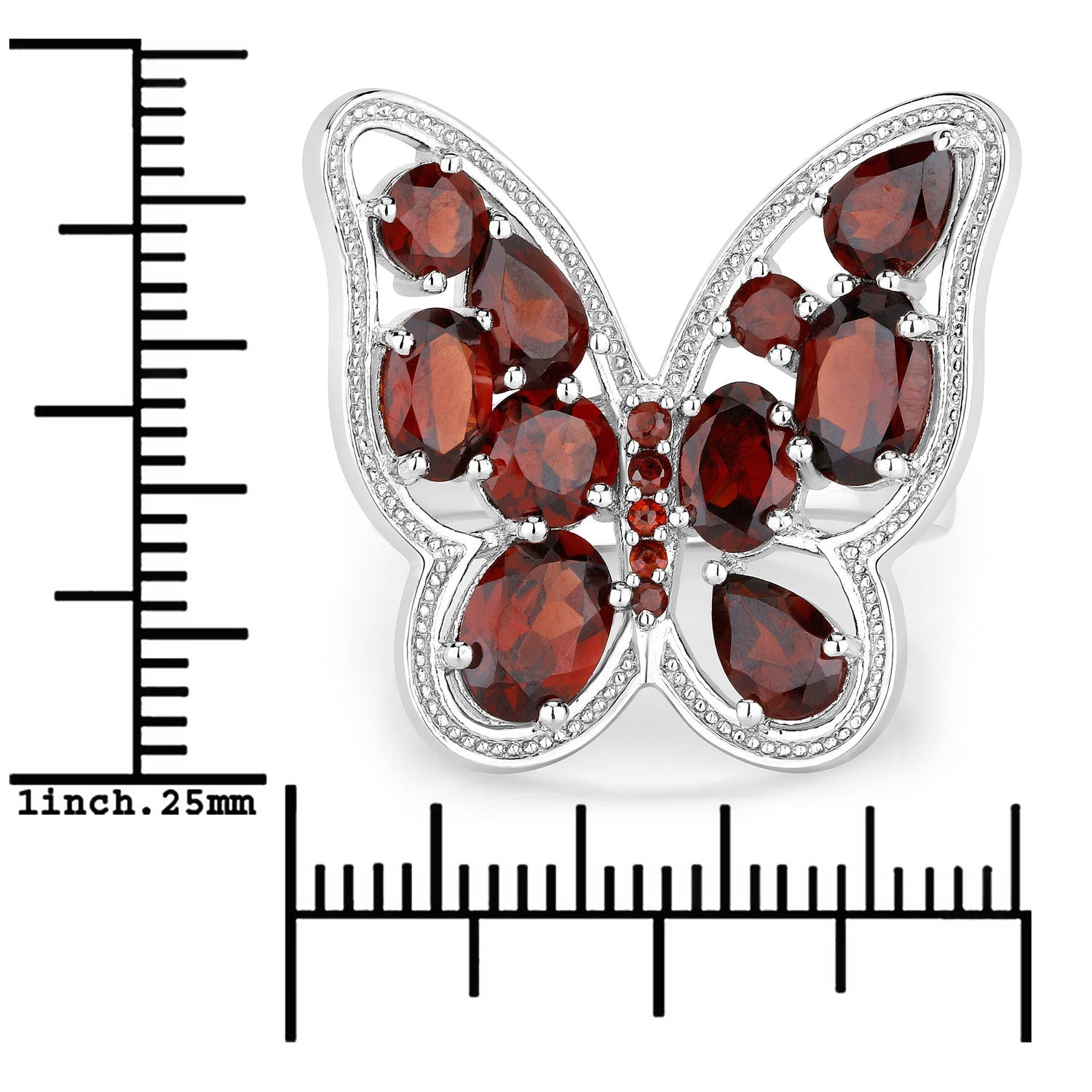 5.19 Carat Genuine Garnet .925 Sterling Silver Ring  DestGlow