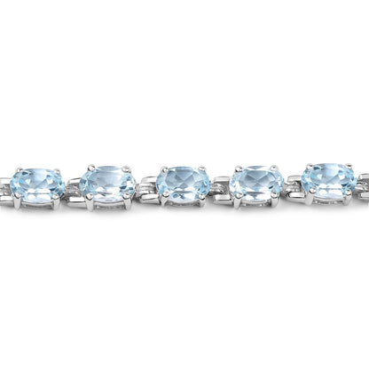 10.71 Carat Genuine Blue Topaz .925 Sterling Silver Bracelet  DestGlow