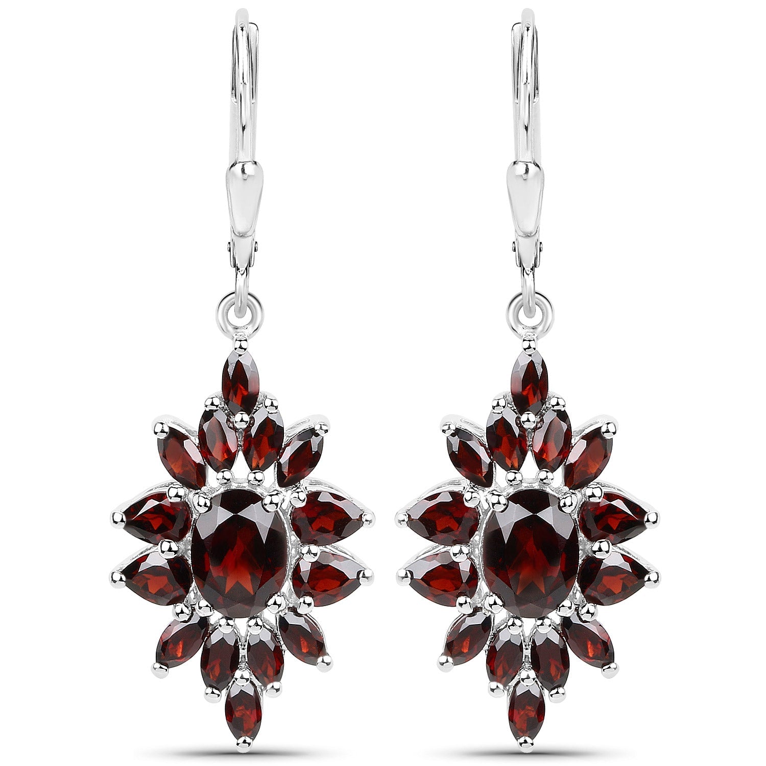 20.24 Carat Genuine Garnet .925 Sterling Silver 3 Piece Jewelry Set (Ring, Earrings, and Pendant w/ Chain) by Bids.com