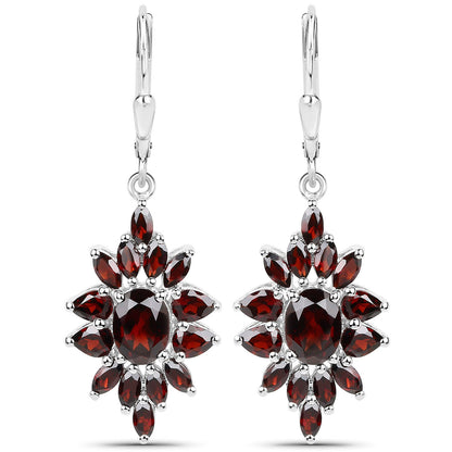 20.24 Carat Genuine Garnet .925 Sterling Silver 3 Piece Jewelry Set (Ring, Earrings, and Pendant w/ Chain) by Bids.com