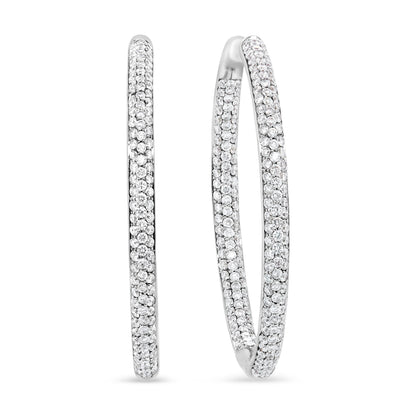 18K White Gold 2.00 Cttw Round-Cut Diamond Inner-Outer Hoop Earrings (F-G Color, VS1-VS2 Clarity) by Bids.com