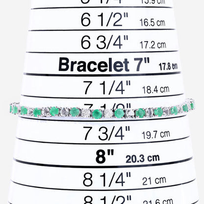 5.77 Carat Genuine Emerald and White Topaz .925 Sterling Silver Bracelet by Bids.com
