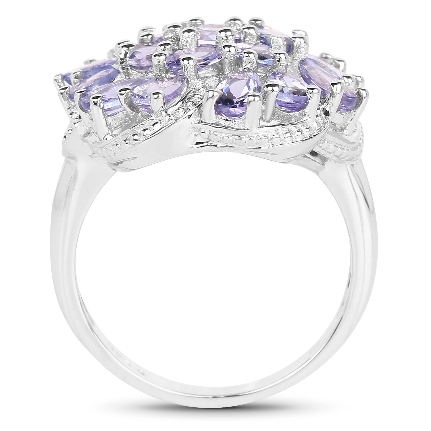 3.35 Carat Genuine Tanzanite .925 Sterling Silver Ring by Bids.com