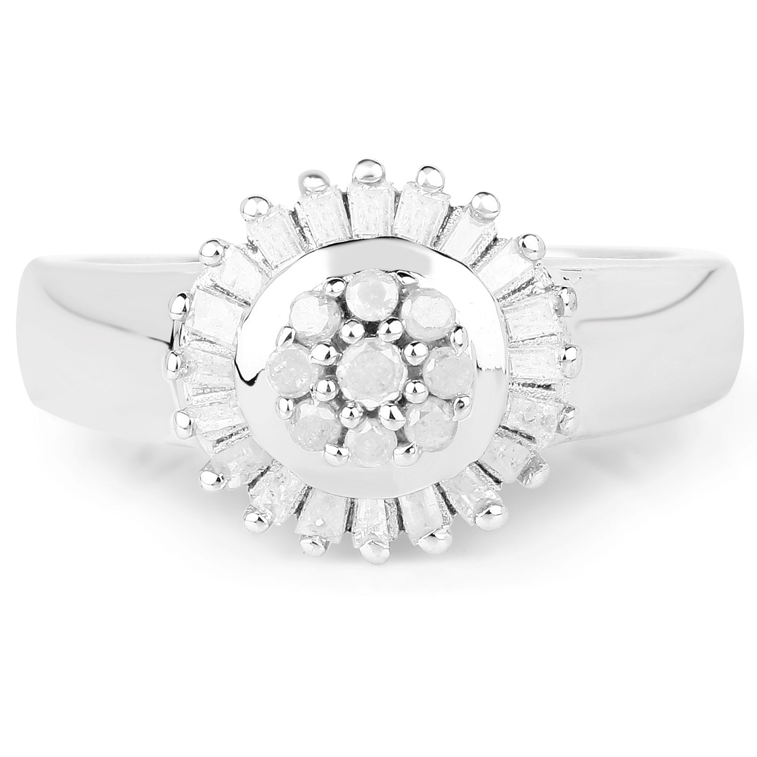 0.75 Carat Genuine White Diamond .925 Sterling Silver Ring by Bids.com