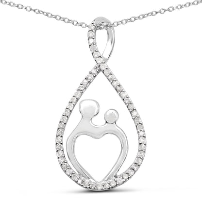 0.34 Carat Genuine White Diamond .925 Sterling Silver Pendant  DestGlow