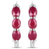 1.81 Carat Genuine Ruby and White Diamond .925 Sterling Silver Earrings  DestGlow