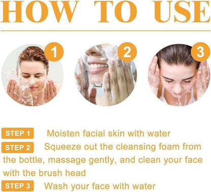 1Pcs Turmeric Facial Cleanser,Urmeric Facial Cleanser，Turmeric Foaming Cleanser,Deep Cleansing of Facial Skin， Turmeric Foaming Cleanser for All Skin