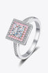 Stay Elegant 1 Carat Two-Tone Pink Princess-Cut Sparkala™ Ring (Platinum Over Pure Sterling Silver) - DestGlow