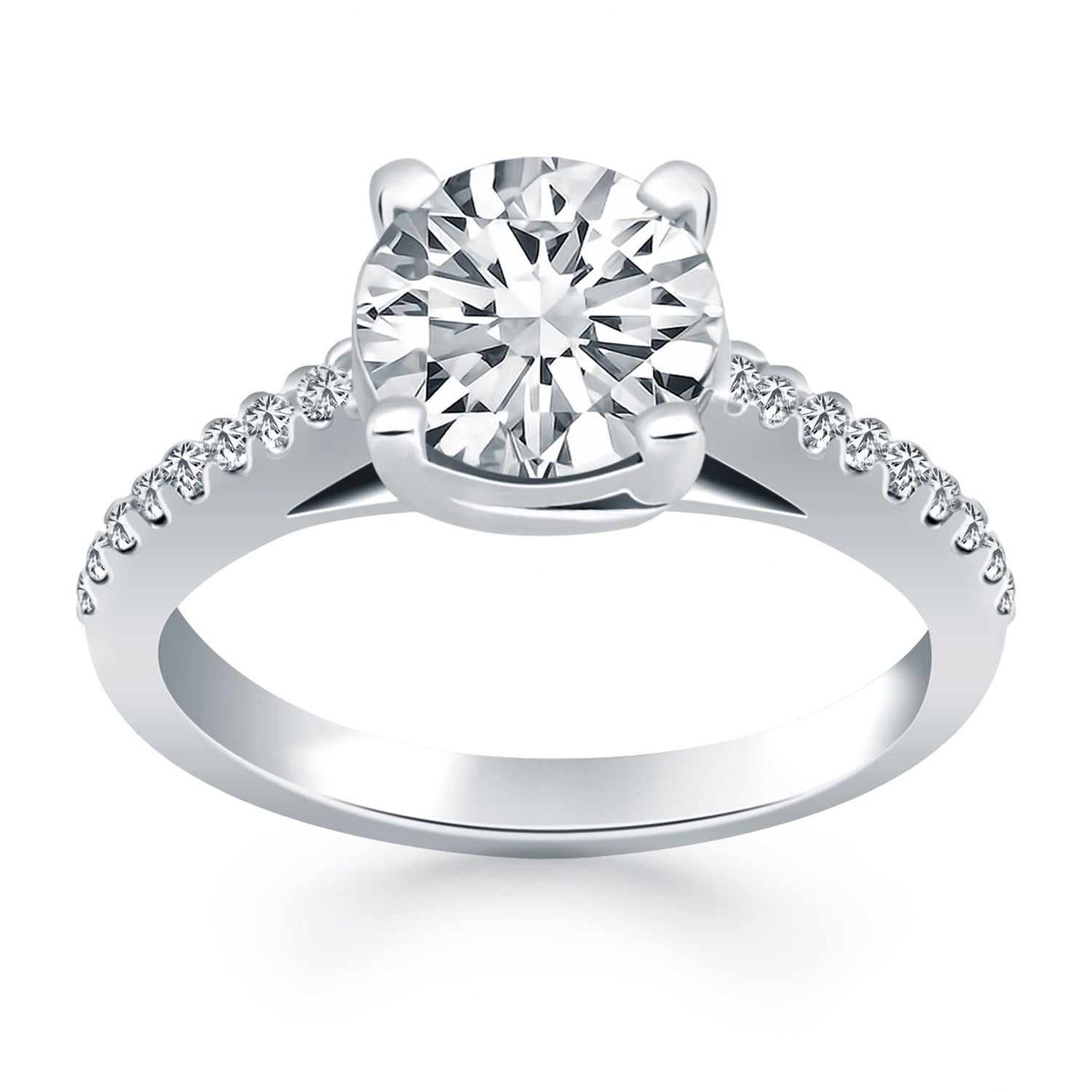 14k White Gold Trellis Diamond Engagement Ring by Bids.com