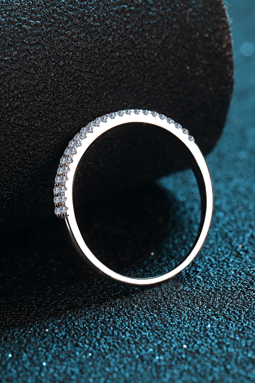 Sparkala™ Half-Eternity Ring (Rhodium Over Pure Sterling Silver) by Sparkala